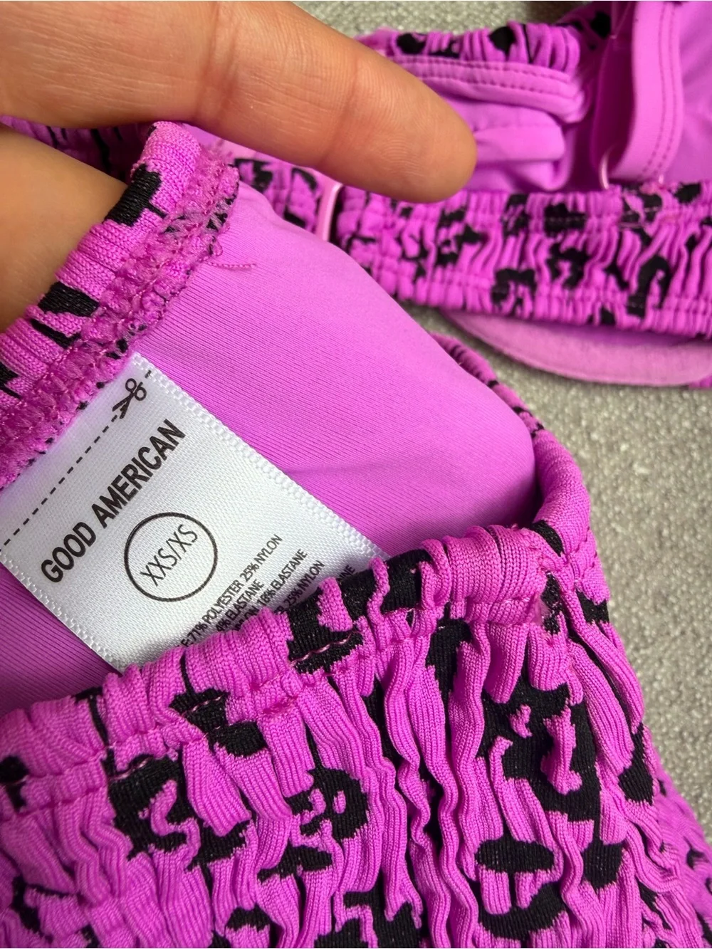 Good American Lollipop Leopard Always Fits Bikini Set NWT XS $148